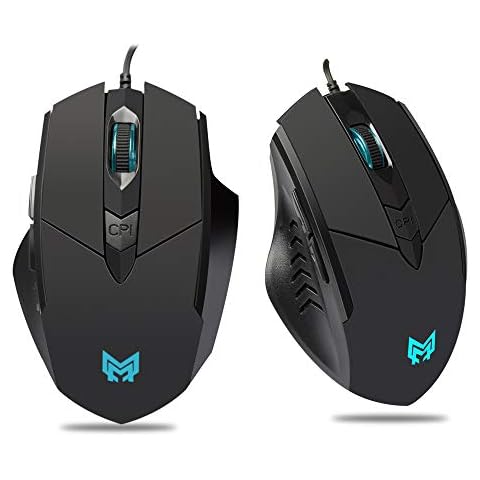 Gaming Mouse Wired,Comfortable Computer USB Optical Mouse Ergonomic,Breathing Colorful LED Light,4 Adjustable DPI(1200/1600/2400/3200)Wired Black 6 Buttons Mouse Gamer for laptop PC Mac Computer,etc Cover