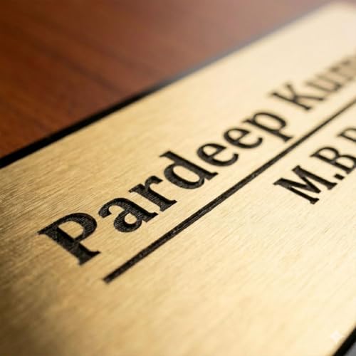 Image of Acrylic Name Plate for Office, Home, Workshop, Acrylic Laser Engraved Name Plates for Doctor, For CA, For Dentist, For Advocate, For Door, For Wall Name Plate 3 x 8 inch & 12 x 4 inch