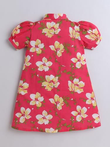 Image of The Magic Wand Printed Dresses for Kids Baby Girls, Fancy Stylish Knee Length One Piece Midi Frocks for Girls, Casual Dress for Summer Season