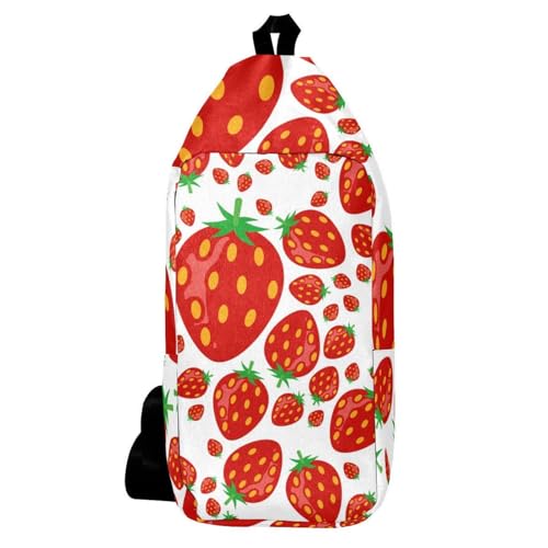 Sac à dos à bandoulière fraise multicolore compact pour hommes et femmes