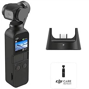 DJI Osmo Pocket Prime Combo – 3-Achsen Gimbal Stabilisator mit Zubehörkit inkl. Funkmodul und Care Refresh, integrierte Kamera 12MP 1/2,3 Zoll CMOS 4K Video, kompatibel mit iPhone und Android