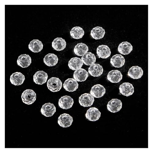 BHOUTY Bicono de Cristal Lote de 50-500 Cuentas acrílicas de Cristal bicono facetadas de Austria, de 4 mm, 6 mm, 8 mm y 10 mm, espaciadoras Sueltas Redondas for Hacer Joyas DIY(White,8mmx100pcs)