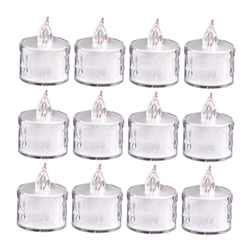 SHINEOFI 12pezzi Candele Candele Led Senza Fiamma Trasparenti Tremolante Per Decorazione Interna