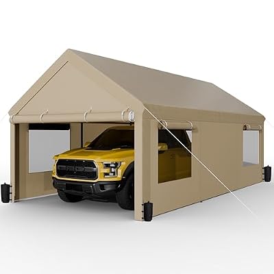 JAMFLY Carport, 10x20 ft Heavy Duty Carport