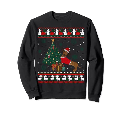 Weihnachtspullover mit Dackel-Motiv Sweatshirt