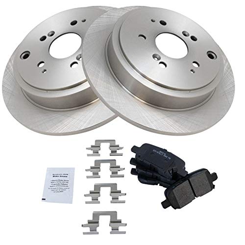 Image of TRQ Rear Brake Pad and Rotor Set Semi Metallic Rotors | For 2001-2006 Acura MDX 2003-2008 Honda Pilot
