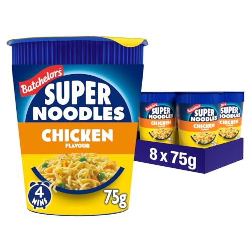 Batchelors Super Noodles Tasty Chicken Flavour 75 g Pot (8-Pack)