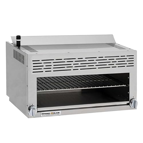 Inferno Blaze Premium IBP-CHM-36-NG 36" Natural Gas Cheese Melter 43,000 BTU, Silver - ETL Certified, Stainless Steel Exterior, Commercial Cheese Melter - Perfect for Commercial Kitchens