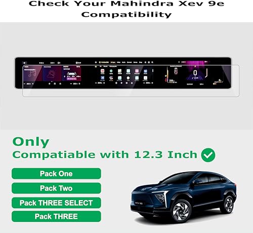 Image of OHAYO Military Strength Screen Protector For Mahindra XEV 9E 9H+ Hardness, Strong Protection, Full Screen Edge-to-Edge Cover, Scratch Resistant, Bubble-Free Install, Ultra HD Clarity,With installation kit