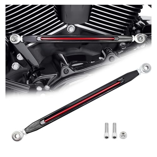 Unrestricted Walk Two-Tone Collection Motorcycle Shifter Linkage, Black & Red Anodized, Compatible with Harley 86-up FL Softail and Touring