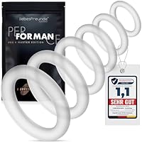 Liebesfreunde® Deluxe Penisring Set - 6 dehnbare Cockringe für härtere Erektionen, Penis- und Hodenringe für Männer - Perfekte Passform, Sex Spielzeug für Paare, transparent