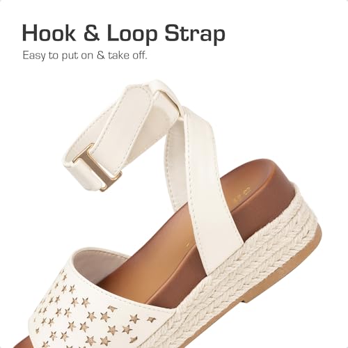 Image of DREAM PAIRS Girls Platform Wedge Open Toe Espadrille Sandals with Buckle Ankle Strap for Little Kid /Big Kid