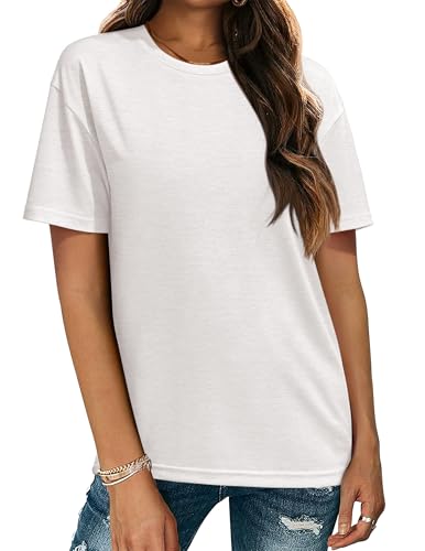 Zeagoo Women's T-Shirts Short Sleeve Tops Summer Casual Blouse Crew Neck Basic Shirt 2 Pack Loose Fit Tee2