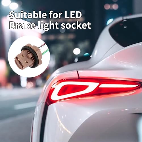2 Pcs Car Lamp Holder Wiring Harness, 7443 Auto Brake Light Holder Wiring Harness, Compatible with Most Car Models Bulb Socket Female Adapter Plug-and-Play Connection Accessories - Thumbnail 3