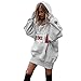 Produktbild Oliviavan,Frauen Mode Patchwork Kleidung Hoodies Pullover Sweatshirt Damen Langarm Lose Bluse Hemd Shirt Oversize Blusen Tops Streetwear Strick Herbst Winter Kleid (Grau-3, XXXL)