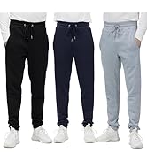 WHITE PEAK TRADING COMPANY Mens Sweatpants with Pockets, 3 Pack Fleece Casual Jogger for Men Athl...