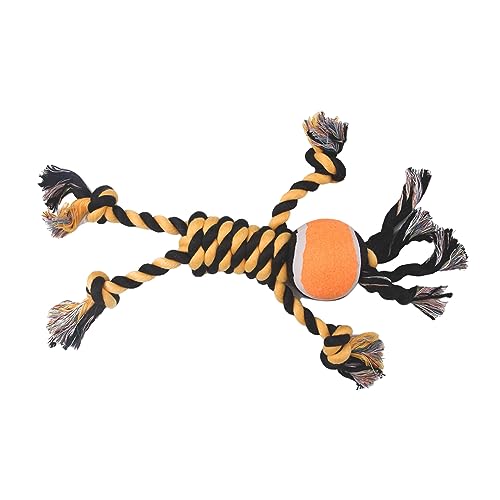 Jouet en corde de tennis pour chien HJZZQH, taille unique jaune pour Halloween