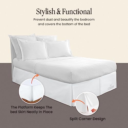 SGI-9-Inch-Drop-King-Size-White-Solid-Bed-Skirt-Split-Corner-Pleated-Style-Easy-Fit-Easy-Care-Fade-Wrinkle-Resistant-Microfiber-Made SGI 9 Inch Drop King Size White Solid Bed Skirt Split Corner Pleated Style Easy Fit Easy Care Fade Wrinkle Resistant Microfiber Made
