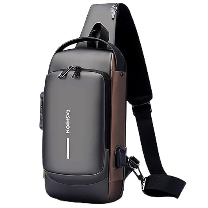 yashasvi bhava Waterproof Polyester Slim Unisex Crossbody Sling Bag - Stylish Chest Backpack for Men and Women Durable Leisure Travel Handbag, Hard Shell Protection for Secure Storage.-picture-41