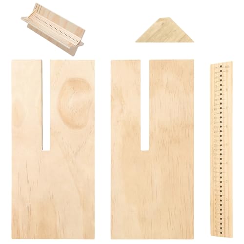 BENECREAT Herramienta de perforación de encuadernación de madera de 23,5 cm, cuna, encuadernación de libros de pino, accesorios para encuadernación de libros, planificador de revistas de bricolaje,