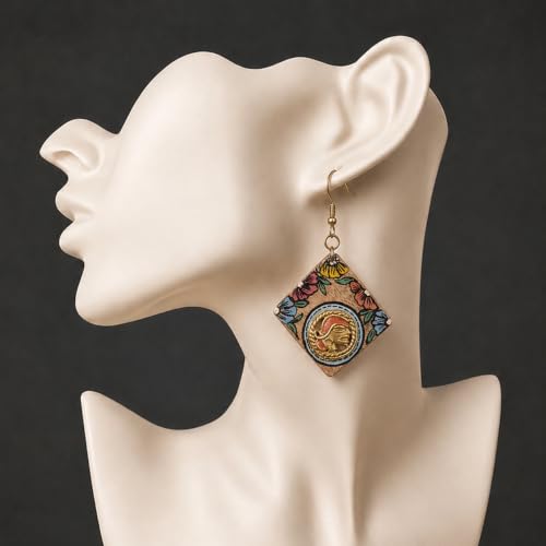 Image of Handcrafted Tribal Wooden Earrings Collection for Women - Butterfly, Princess & Modern Geometric Statement Designs