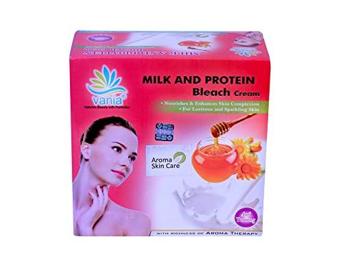 Vania Milk & Protein Bleach Cream 250 Gm| Long Lasting Glow with Natural Fairness|Cool Bleach|No Tears |Moisturized Skin |Zero Irritation Level|With Fragrance|Normal to Dry Skin| With Milk & Honey