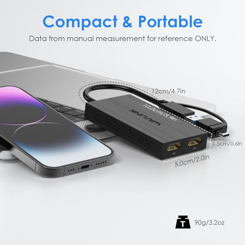 WAVLINK USB 3.0 or USB C to Dual HDMI Splitter Extended Display for Dual Monitor, Displaylink Adapter Dual HDMI 4K 60Hz for Apple Mac M1/M2/M3 or Windows 10/11, USB A/C to HDMI 4K Output
