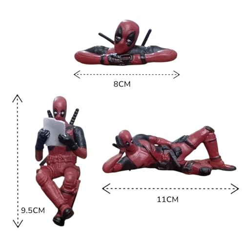 Image of ZYCRONIX Action Figure Set, 3 Pieces, PVC, Movable Joint, Collectible Toy Figures for Car Dashboard, Office Desk, Home Decoration, Kids Gift (Red)