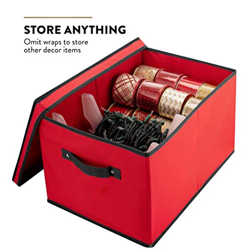 Zober Christmas Light Storage Box - Premium 600D Oxford, With 4 Plastic Light Storage Wraps, To Store Up To 800 Holiday Christmas Lights Bulbs, Reinforced Stitched Handles #TOP7