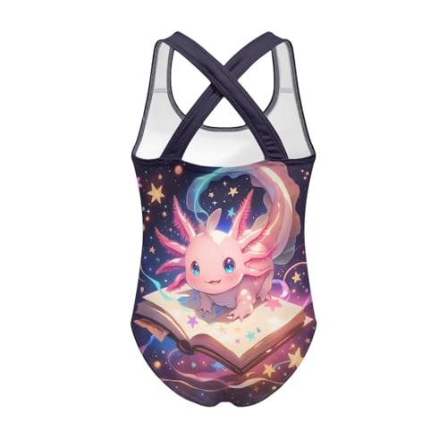 Image of Xpyiqun Swimsuit for Girls One Piece Bathing Suits Size 5-14 Sleeveless Swimwear Cross Shoulder Strap Swimming Wear