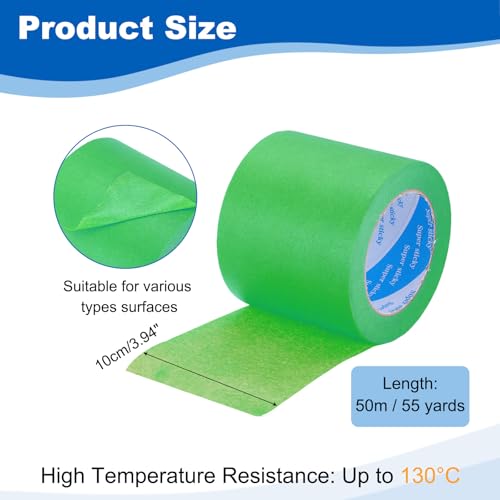 Image of PATIKIL Painters Tape 4 Inch x 55 Yards, Adhesive Masking Tape Green Paint Tapes for Wall Painting DIY Artist Craft Arts Decoration Labeling