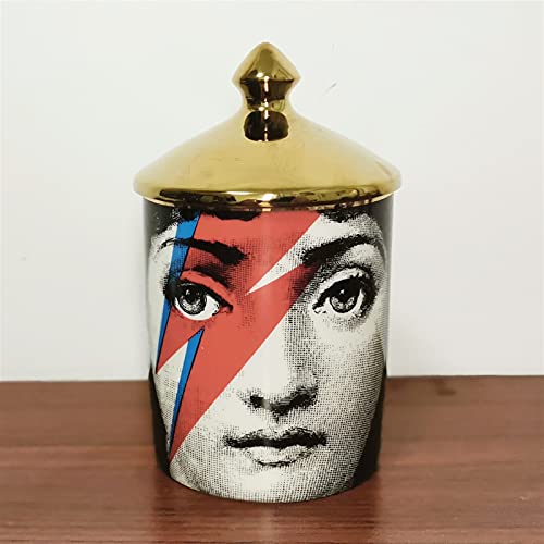 Bougeoirs visage de dame en céramique et pot de rangement multifonction