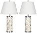 SAFAVIEH Lighting Collection Diana Nautical Coastal Beach House Ivory Shell 22-inch Bedroom Living Room Home Office Desk Nightstand Table Lamp Set of 2 (LED Bulbs Included)