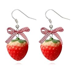 A:Strawberry Earrings Bow