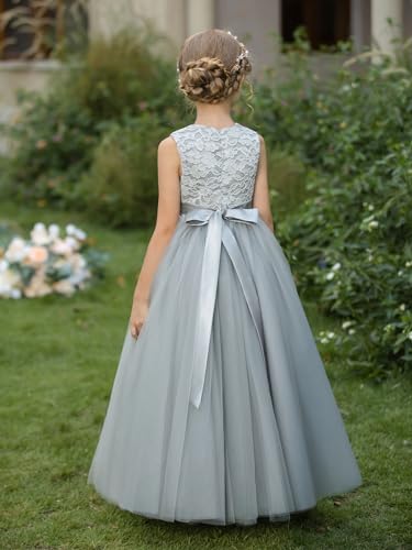 Lace Flower Girl Dresses for Wedding Sleeveless Princess Pageant Dress Puffy Tulle First Communion Gowns2