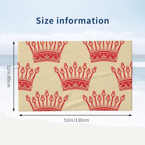 Serviette de bain microfibre ultra douce imprimée Red Crown luxe - 4