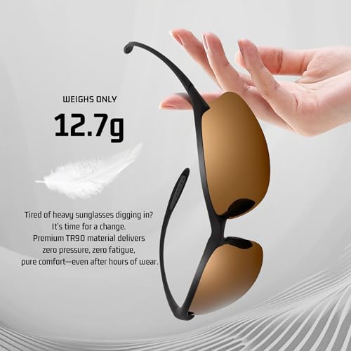 Image of SUNGAIT Ultra Lightweight Rimless Polarized Sports Sunglasses for Men Fishing Running UV400 Protection