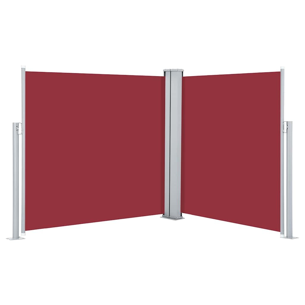 Auvent latéral rétractable rouge de 6m avec poteaux en acier rigides et durables