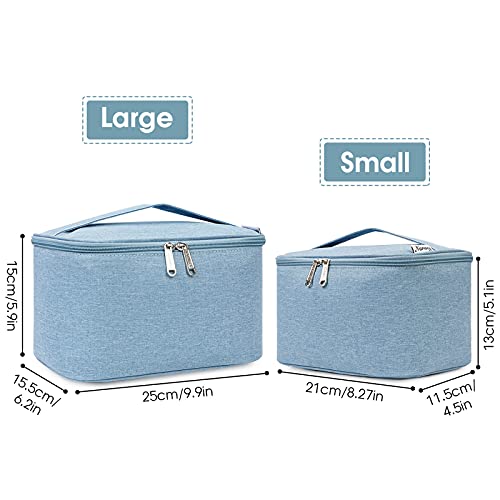 Travel Makeup Bag Kosmetiktasche Makeup Case Organizer für Frauen und Mädchen (Groß, Licht Himmelblau) – Bild 2