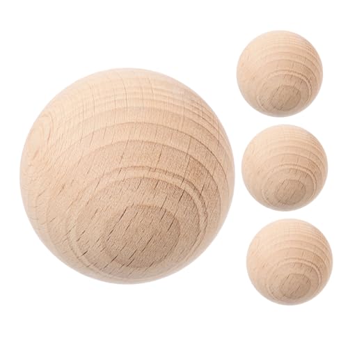 Hemobllo Juego De Pelota De Madera para Exteriores para 4 Unidades para Césped Bolas Rodantes De Madera Juego De Croquet para Jardín Color Caqui