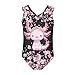 KEIAHUAN Axolotl Pattern Gymnastics Leotards for Girls Cherry Blossom One-Piece Ballet Dancewear Athletic Practice Unitards Sleeveless Swimsuit