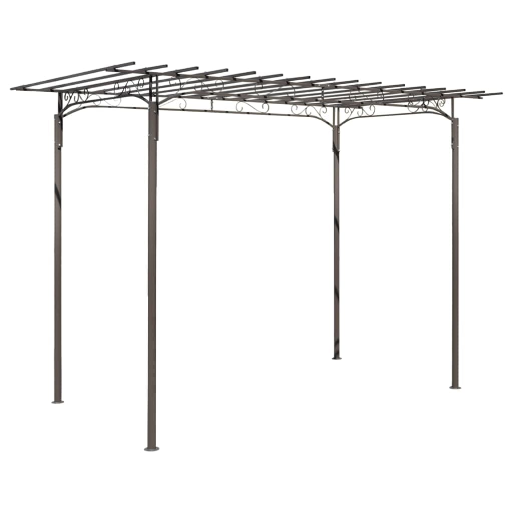 vidaXL Pérgola de Jardín Acero Marrón 215 cm Cenador Arco de Rosas Enredaderas