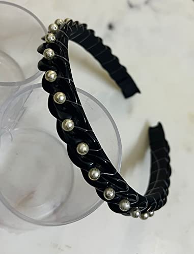 Image of Elegant&Exclusive Women's Fashion Chain Stones Hairbands /Headbands from Our Embellished Collection Useful for Girls & Women (Black Chain)