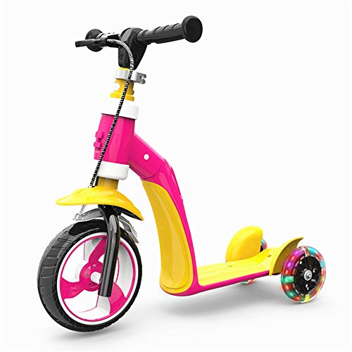Patinete Scooter 1-2-3 años Scooter Infantil Sitted Child Baby Slide Car Multifunción Flash de Tres Ruedas Niños y niñas Dirección Inteligente Scooter elevable para niños niños niñas niños