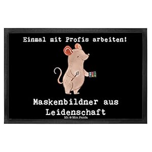 Mr. & Mrs. Panda 40 x 60 Fußmatte Maskenbildner aus Leidenschaft – Geschenk, Ausbildung, Eröffnung, Abschied…