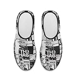 Pugasmiru Newspaper Pattern Women's Slip on Shoes Fashion Canvas Sneakers Low Top Casual Shoes Non Slip Loafers (Black Sole)