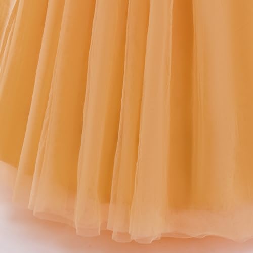 Image of Glamulice Flower Girls Spaghetti Strap Tulle Dress Long A Line Wedding Pageant Dresses Princess Birthday Party Ball Gown