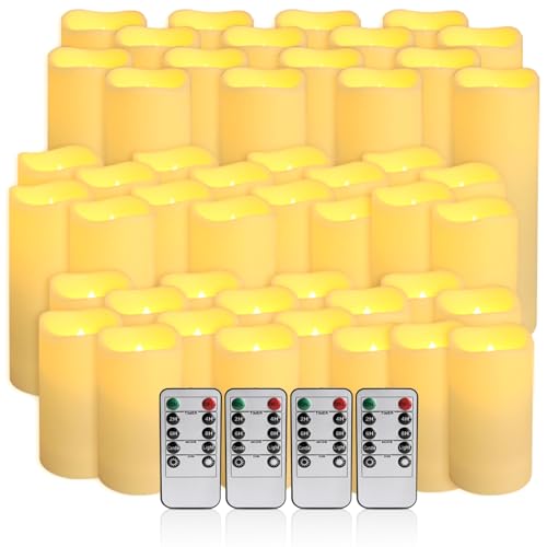 Image of 48-Pack LED Flameless Candles with Remote Control - Perfect for Home, Parties, and Special Occasions - Create a Magical Ambiance Effortlessly(Three Sizes)