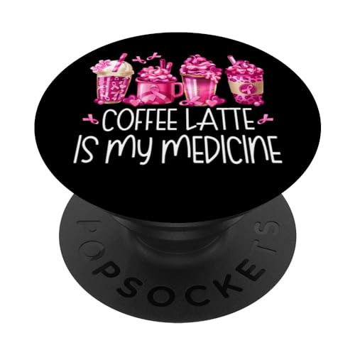 Funny Breast Cancer Warrior Wear Pink Ribbon Coffee Mugs PopSockets Swappable PopGrip, Black