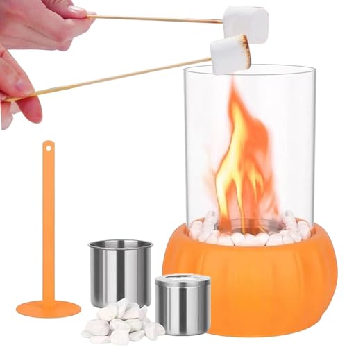 de mesa - Brasero de mesa, Chimenea de mesa, Brasero de mesa con de calabaza | Brasero portátil para cenas de fiesta familiar, lámpara de fuego para decoración de interiores y este